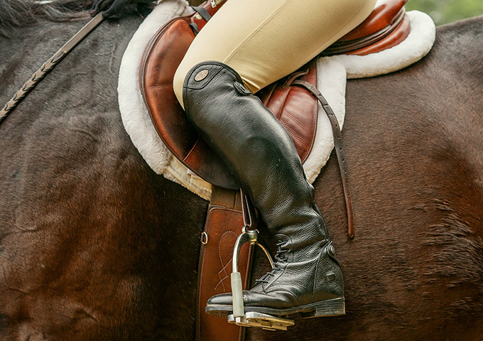 Close-up of a horseback rider